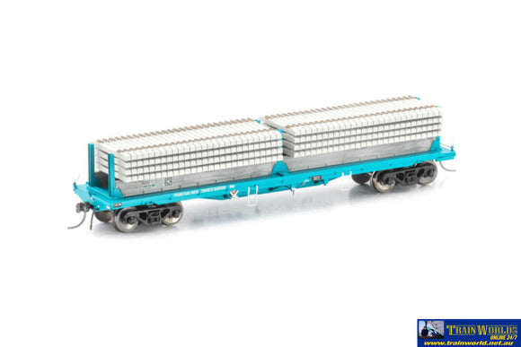 Aus-Nmw05 Auscision Ndxf Sleeper Wagon With Concrete Sleepers Rsa Teal - 4 Car Pack Ho Scale Rolling