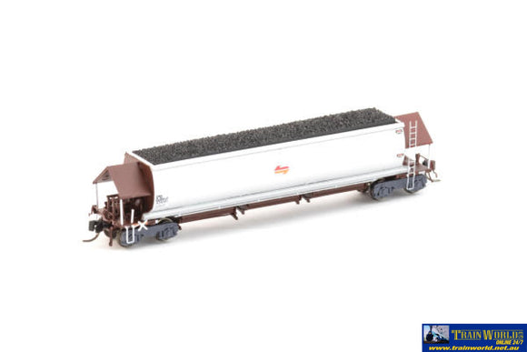 Aus-Nnch15 N Scale - Nhjf Coal Hopper Sra Red/Silver With Candy L7 Single Car Rolling Stock