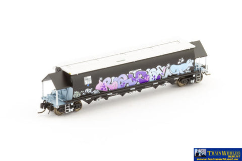 AUS-NNGH15 BGVF-Type Grain Hopper N Scale - BGVF Grain Hopper - SSR Black with SSR Logo & Graffiti - Single Wagon