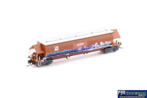 AUS-NNGH49 N Scale - BGKF Grain Hopper - SSR Faded SRA Red with DCA Bogies SSR Logo & Graffiti - Single Wagon - Rolling