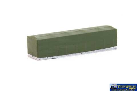 Aus-Tra18 Auscision 35’ Box Flexi-Van ’Tarped’ Trailer Bv-4 With Plain Olive Tarp #115 & 119