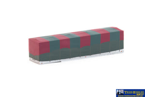 Aus-Tra20 Auscision 35’ Box Flexi-Van ’Tarped’ Trailer Bv-4 With Plain Green/Red/Olive Tarp