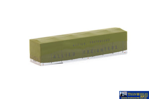 Aus-Tra23 Auscision 35’ Box Flexi-Van ’Tarped’ Trailer Bv-4 With Allied Freighters Olive Tarp