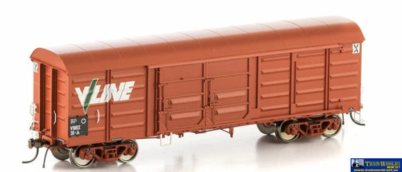 Aus-Vlv29 Auscision Vbbx-Type Box-Van (4-Pack) 4-Louvre & Plain-Doors Vr Wagon-Red With V/line-Logo