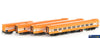 Aus-Vps8 Auscision N-Type Passenger Carriage Set N19 Vr Tangerine/silver (4-Pack) Ho Scale Rolling