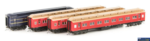 Aus-Vps31 Auscision E-Type Passenger Carriage Vr Red (1963-1971 Era) - 4 Car Set Ho Scale Rolling