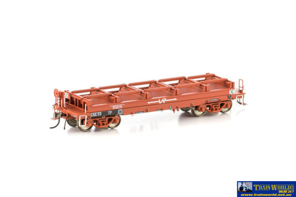 Aus-Vsw01 Auscision Csx Coil Steel Wagon Vr Red With Small Logos & Without Tarpaulin Support Hoops -