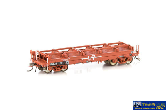 Aus-Vsw04 Auscision Csx Coil Steel Wagon Vr Red With Large Logos & Without Tarpaulin Support Hoops -