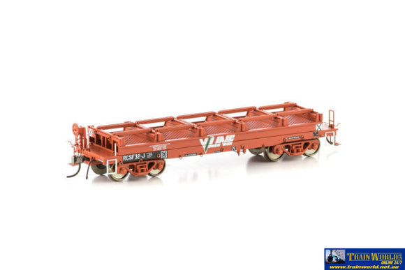 Aus-Vsw12 Auscision Rcsf Coil Steel Wagon V/Line Red With Logos & Without Tarpaulin Support Hoops -