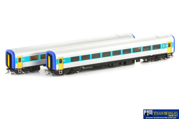 Aus-Xpt14 Auscision Railcorp Countrylink Xpt Blue/Teal/White - 2 Car Add-On-Set Ho Scale Rolling