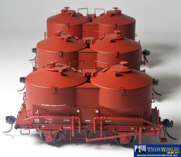 Aut-Jhopb Austrains J (4-Wheel) Cement-Hoppers (Pack B) Vr Wagon-Red #j28 J62 & J69 (3-Pack) Ho