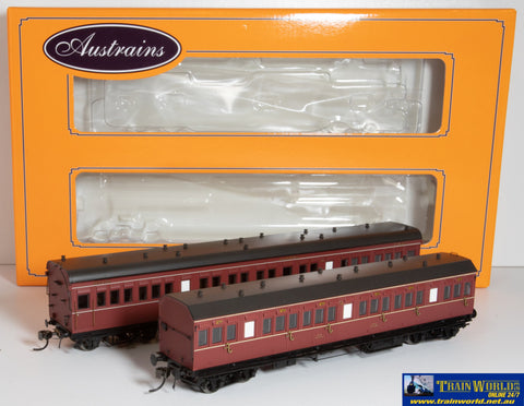 Aut-Lfxf6 Austrains Lfx/acx-Type Carriages Nswgr Indian Red (Twin-Pack) Ho Scale Rolling Stock