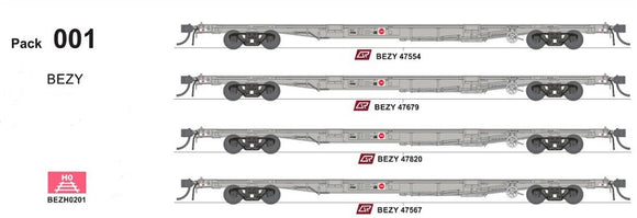 SDS-BZEY201 SDS Models Container Wagons QRN (4) HO scale