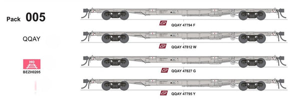 SDS-BZEY205 SDS Models Container Wagons QRN (4) HO scale