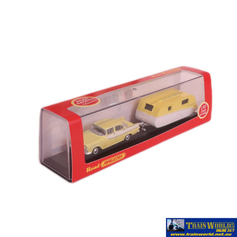 Ccc-Fbscsy Cooee Classics ’Road Ragers’ 1960 Fb Sedan Satellite Yellow & Caravan Ho Scale Vehicle