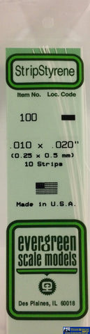 Eve-100 Evergreen Polystyrene (Strip) Opaque White 0.25Mm X 0.50Mm 350Mm (10-Pack) Scratchbuild