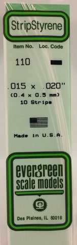 Eve-110 Evergreen Polystyrene (Strip) Opaque White 0.40Mm X 0.50Mm 350Mm (10-Pack) Scratchbuild