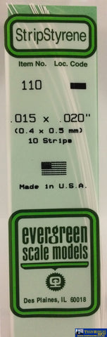Eve-110 Evergreen Polystyrene (Strip) Opaque White 0.40Mm X 0.50Mm 350Mm (10-Pack) Scratchbuild