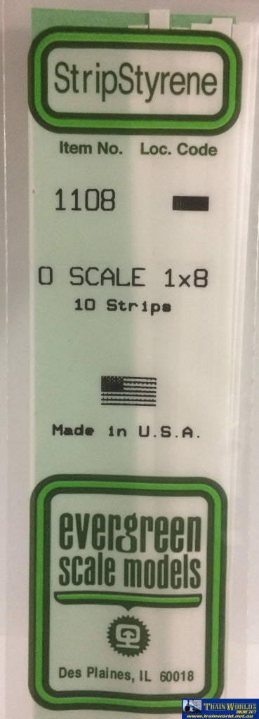 Eve-1108 Evergreen Polystyrene (Strip) Opaque White 0.50Mm X 4.20Mm 350Mm (O-Scale 1 8) 10-Pack