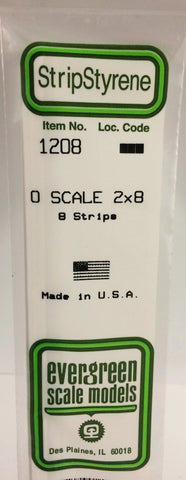 Eve-1208 Evergreen Polystyrene (Strip) Opaque White 1.00Mm X 4.20Mm 350Mm (O-Scale 2 8) 8-Pack