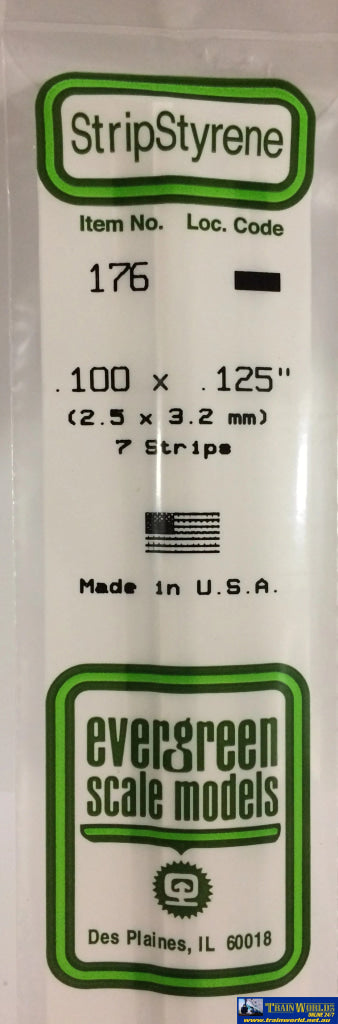 Eve-176 Evergreen Polystyrene (Strip) Opaque White 2.50Mm X 3.20Mm 350Mm (7-Pack) Scratchbuild