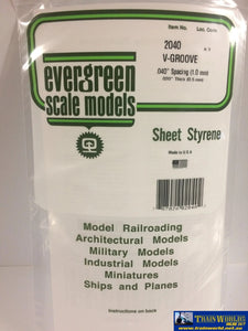 Eve-2040 Evergreen Polystyrene (V-Groove Sheet) Opaque White 1.00Mm-Spacing 0.50Mm-Thick 152Mm X