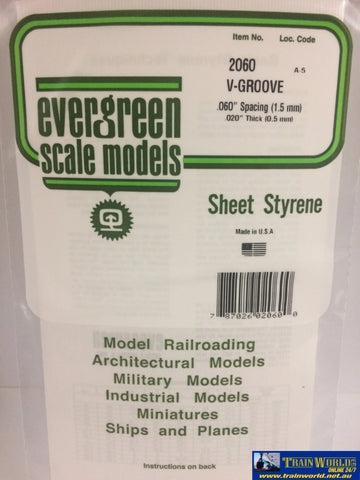 Eve-2060 Evergreen Polystyrene (V-Groove Sheet) Opaque White 1.50Mm-Spacing 0.50Mm-Thick 152Mm X