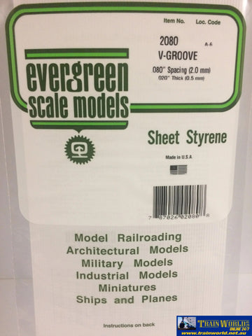 Eve-2080 Evergreen Polystyrene (V-Groove Sheet) Opaque White 2.00Mm-Spacing 0.50Mm-Thick 152Mm X