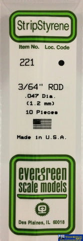 Eve-221 Evergreen Polystyrene (Rod) Opaque White 1.20Mm X 350Mm (10-Pack) Scratchbuild