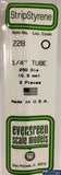 Eve-228 Evergreen Polystyrene (Tube) Opaque White 6.30Mm-(O.d) X 350Mm (3-Pack) Scratchbuild