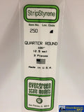 Eve-250 Evergreen Polystyrene (1/4-Round Rod) Opaque White 2.50Mm X 350Mm (3-Pack) Scratchbuild
