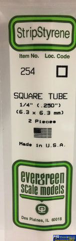 Eve-254 Evergreen Polystyrene (Square-Tube) Opaque White 6.30Mm X 6.30Mm-(O.d) 350Mm (2-Pack)