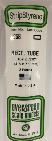 Eve-258 Evergreen Polystyrene (Rectangular-Tube) Opaque White 4.80Mm X 7.90Mm-(O.d) 350Mm (2-Pack)