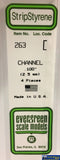 Eve-263 Evergreen Polystyrene (C-Channel) Opaque White 2.50Mm X 350Mm (4-Pack) Scratchbuild