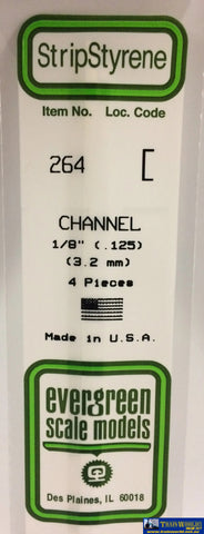 Eve-264 Evergreen Polystyrene (C-Channel) Opaque White 3.20Mm X 350Mm (4-Pack) Scratchbuild