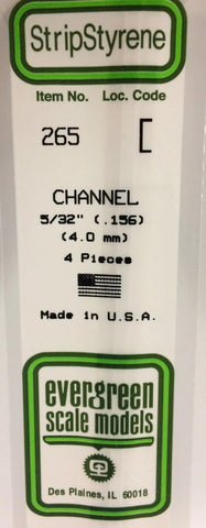 Eve-265 Evergreen Polystyrene (C-Channel) Opaque White 4.00Mm X 350Mm (4-Pack) Scratchbuild