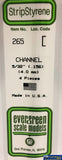 Eve-265 Evergreen Polystyrene (C-Channel) Opaque White 4.00Mm X 350Mm (4-Pack) Scratchbuild