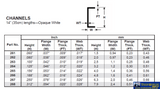 Eve-268 Evergreen Polystyrene (C-Channel) Opaque White 7.90Mm X 350Mm (3-Pack) Scratchbuild