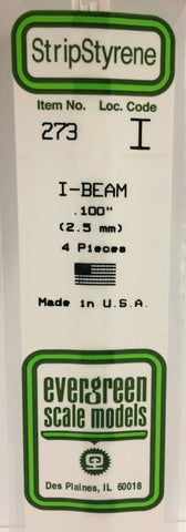 Eve-273 Evergreen Polystyrene (I-Beam) Opaque White 2.50Mm X 350Mm (4-Pack) Scratchbuild