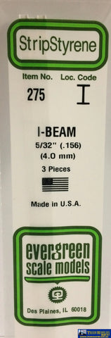 Eve-275 Evergreen Polystyrene (I-Beam) Opaque White 4.00Mm X 350Mm (4-Pack) Scratchbuild