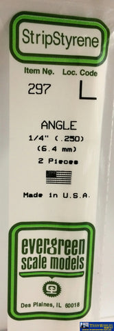 Eve-297 Evergreen Polystyrene (Angle) Opaque White 6.30Mm X 350Mm (2-Pack) Scratchbuild