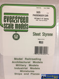 Eve-3025 Evergreen Polystyrene (Passenger-Car Siding Sheet) Opaque White (Ho-Scale) 0.64Mm-Spacing