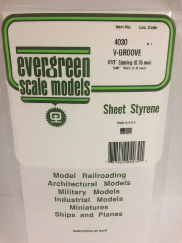 Eve-4030 Evergreen Polystyrene (V-Groove Sheet) Opaque White 0.75Mm-Spacing 1.00Mm-Thick 152Mm X