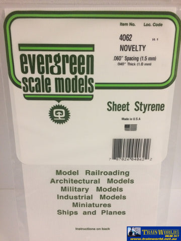 Eve-4062 Evergreen Polystyrene (Novelty-Sheet) Opaque White 1.50Mm-Spacing 1.00Mm-Thick 152Mm X