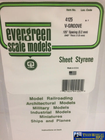 Eve-4125 Evergreen Polystyrene (V-Groove Sheet) Opaque White 3.20Mm-Spacing 1.00Mm-Thick 152Mm X