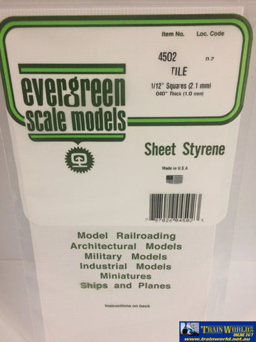 Eve-4502 Evergreen Polystyrene (Tile-Sheet) Opaque White 2.10Mm-Squares 1.00Mm-Thick X 152Mm 305Mm