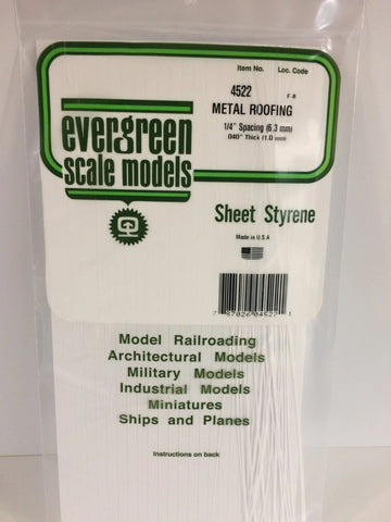 Eve-4522 Evergreen Polystyrene (Metal Roofing Standing-Seam Sheet) Opaque White 6.30Mm-Spacing