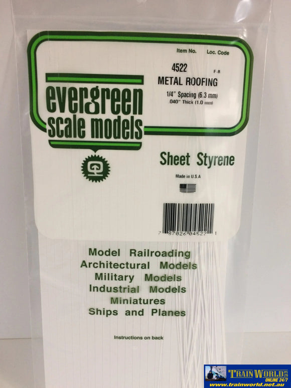 Eve-4522 Evergreen Polystyrene (Metal Roofing Standing-Seam Sheet) Opaque White 6.30Mm-Spacing