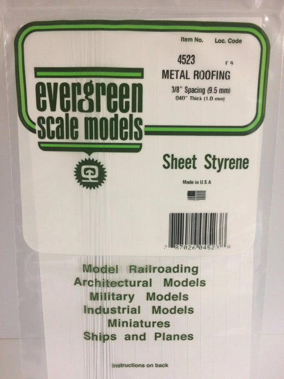 Eve-4523 Evergreen Polystyrene (Metal Roofing Standing-Seam Sheet) Opaque White 9.50Mm-Spacing