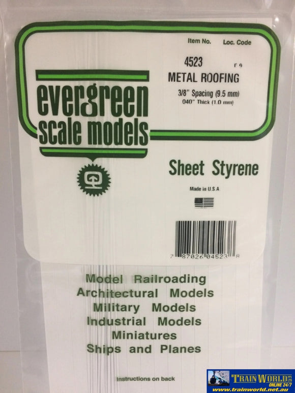 Eve-4523 Evergreen Polystyrene (Metal Roofing Standing-Seam Sheet) Opaque White 9.50Mm-Spacing